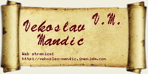 Vekoslav Mandić vizit kartica